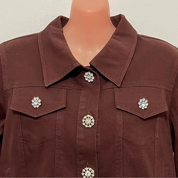 F. L. Malik Choc Brown Denim Jacket - Picture 2 of 11